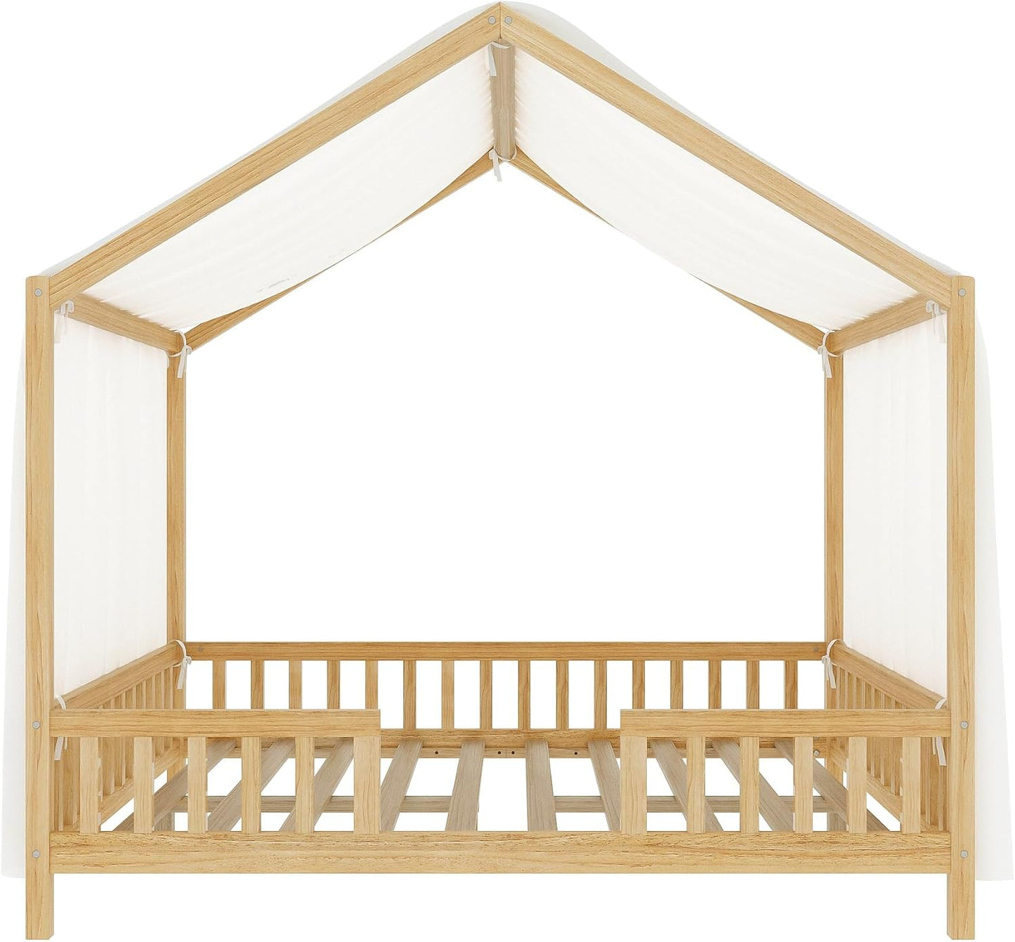 Bellemave Estructura de cama completa con toldo, cama Montessori, c...