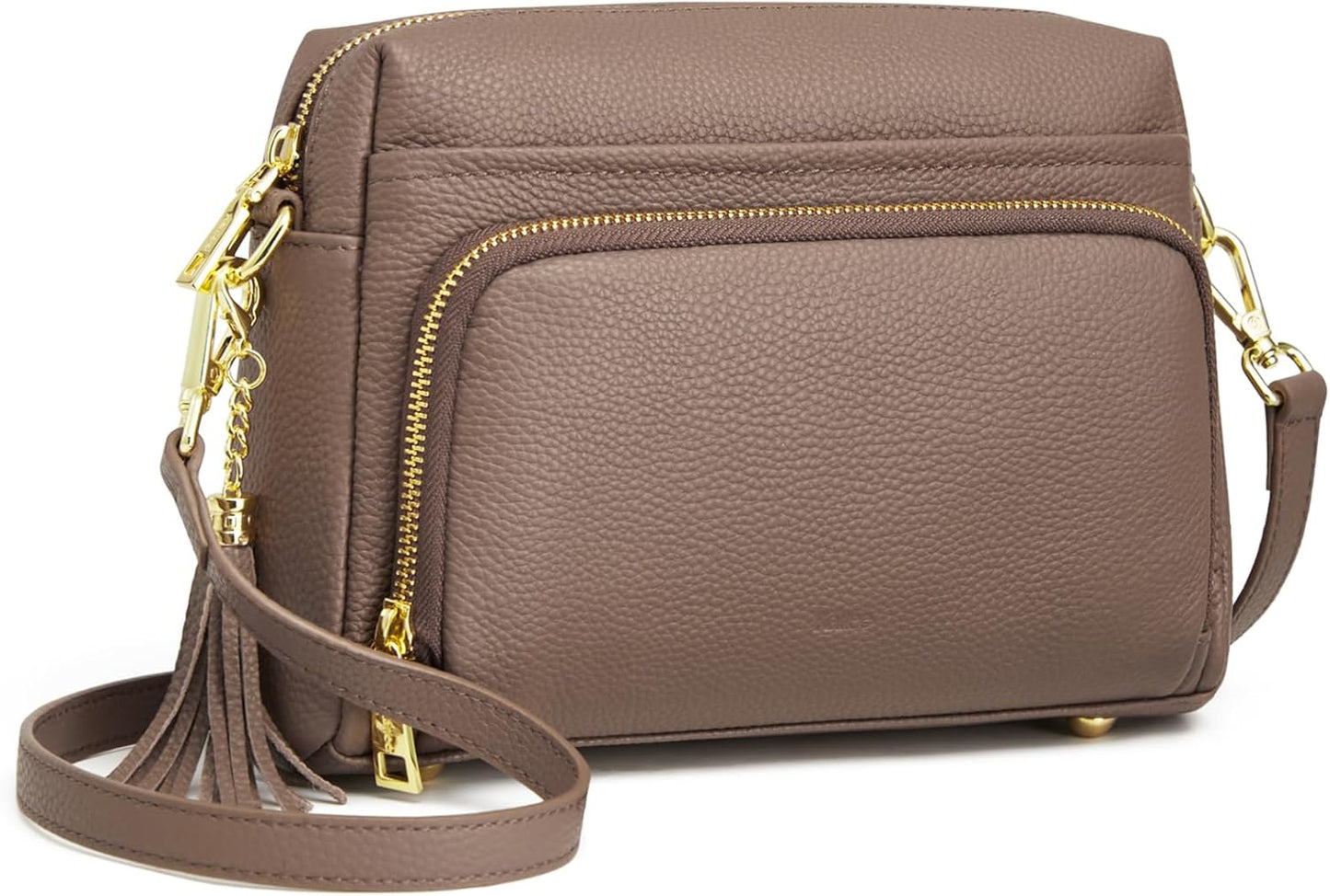 Kattee Bolso cruzado de cuero para mujer, pequeño, antirrobo, con c...