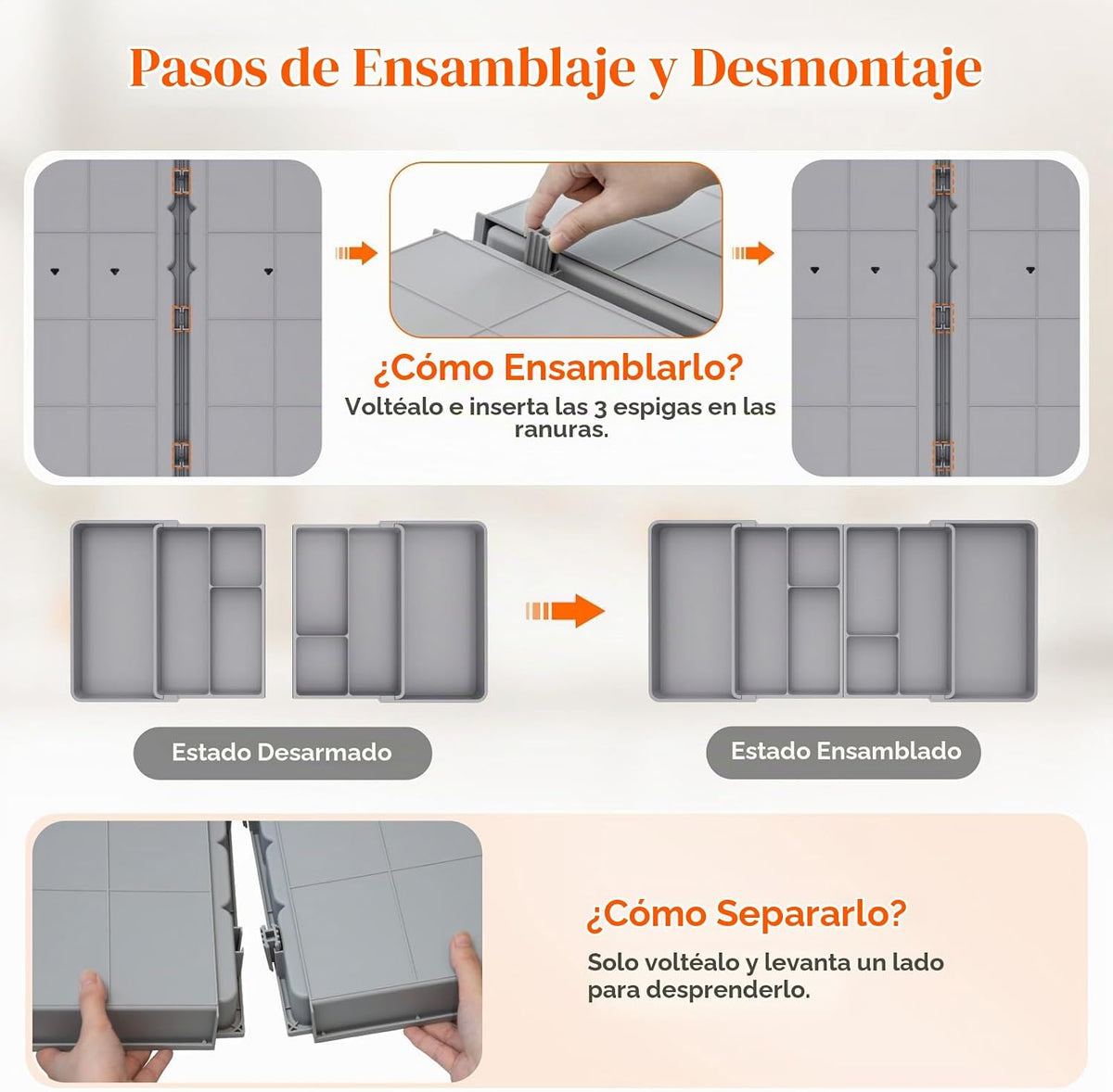Lifewit Organizador de utensilios expandible para cajón de cocina,...