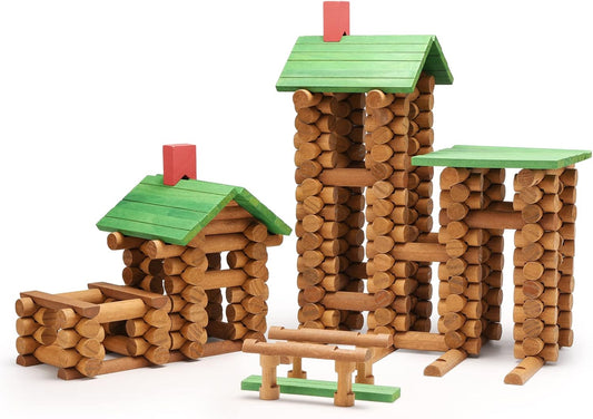 SainSmart Jr. Juego de 300 piezas de cabaña de troncos de madera, j...
