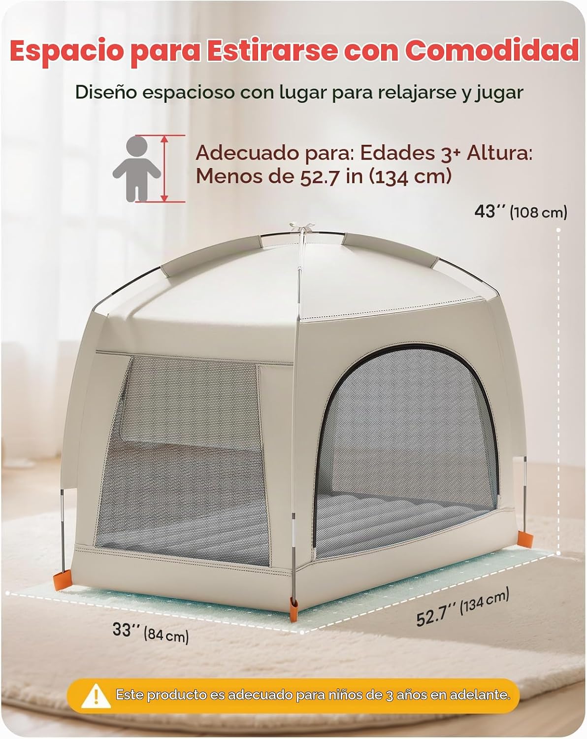 QPAU Cama de viaje inflable para niños pequeños con tienda \u2013 C...