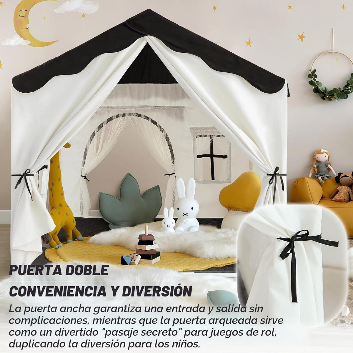 Tienda de campaña para niños con doble puerta para niños y niñas |...