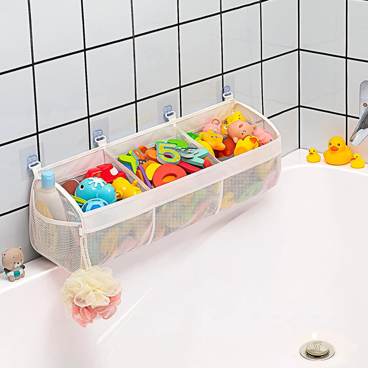 Austion Organizador de juguetes de baño de 3 compartimentos origina...