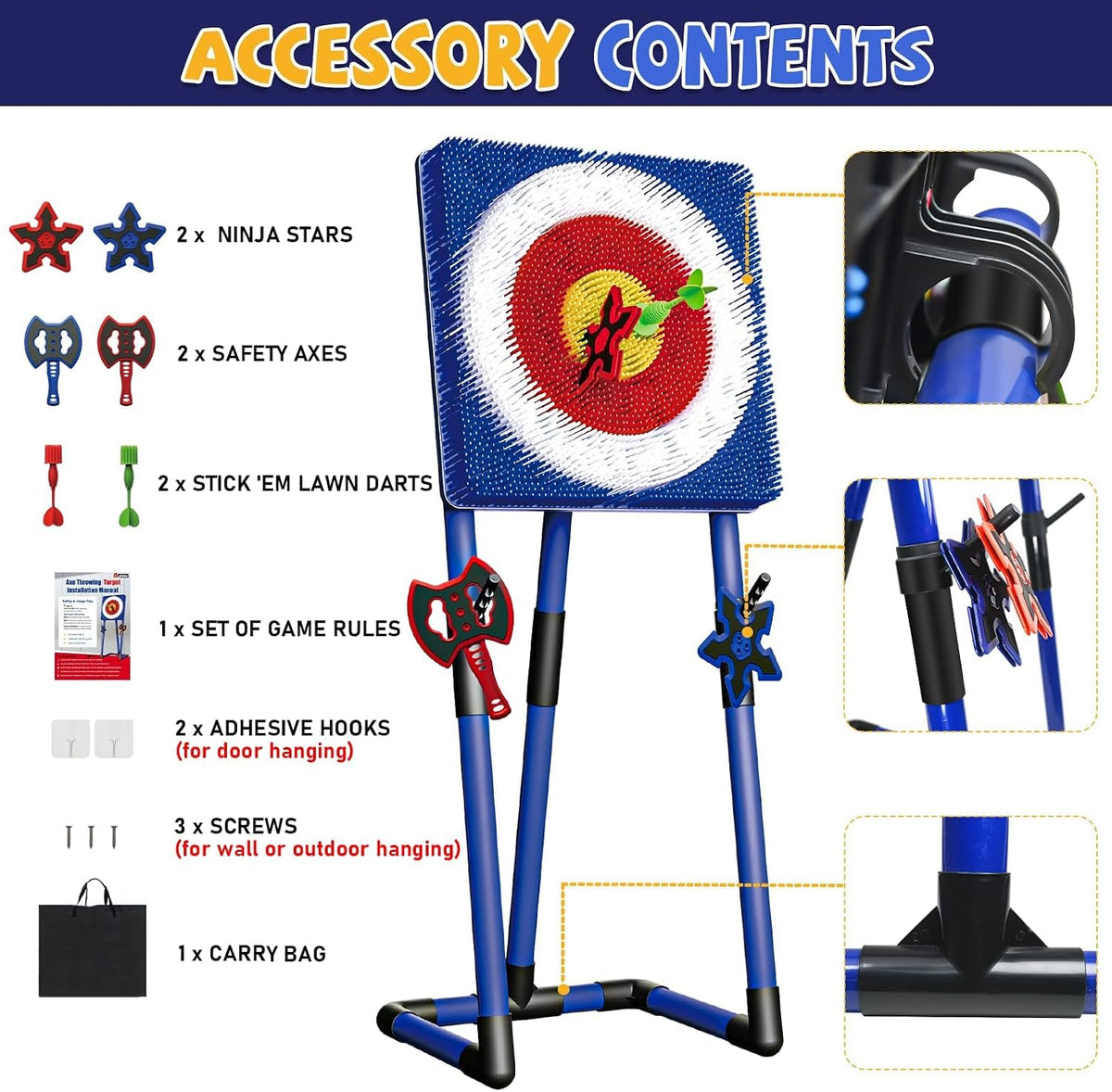 Juego de lanzamiento de hacha para patio trasero \u2013 Kit de tiro...