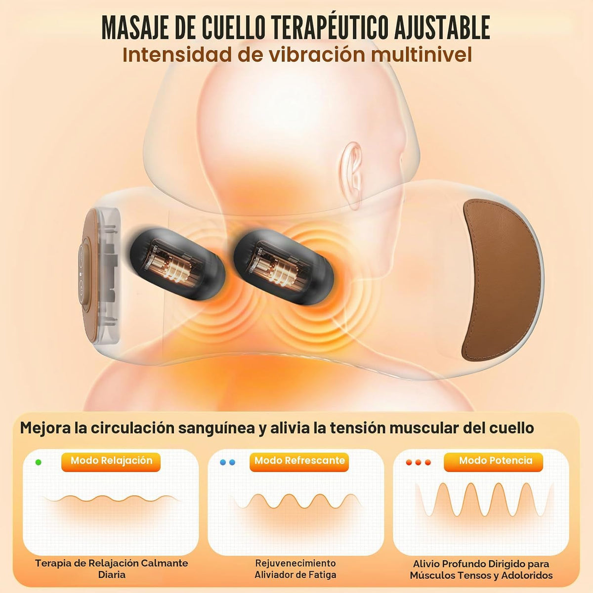 Almohada masajeadora de cuello 3 en 1 con calor, masajeador de almo...
