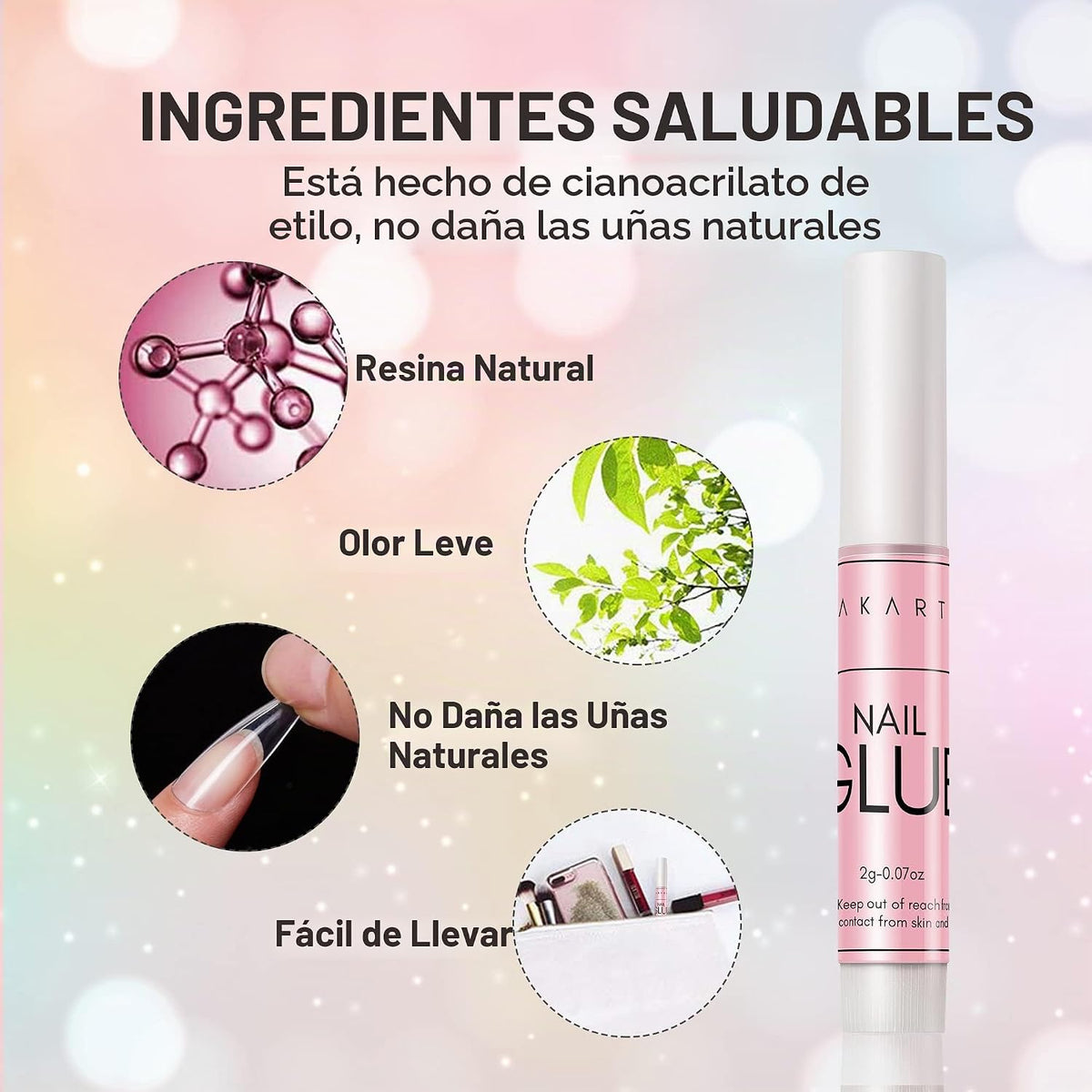Makartt Pegamento de uñas súper fuerte para uñas acrílicas a presió...