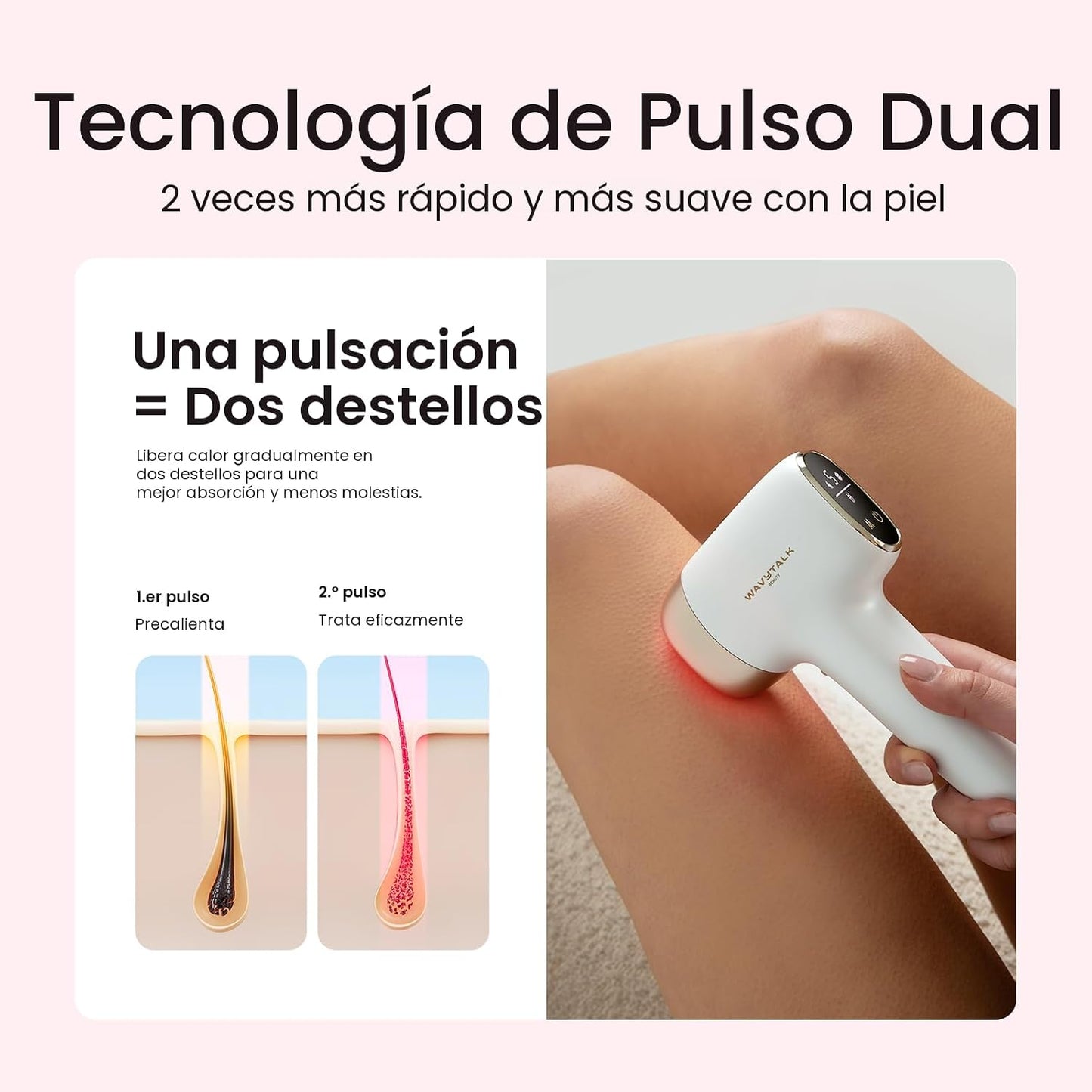 Wavytalk IPL - Depilación para bikini facial y corporal, resultado...