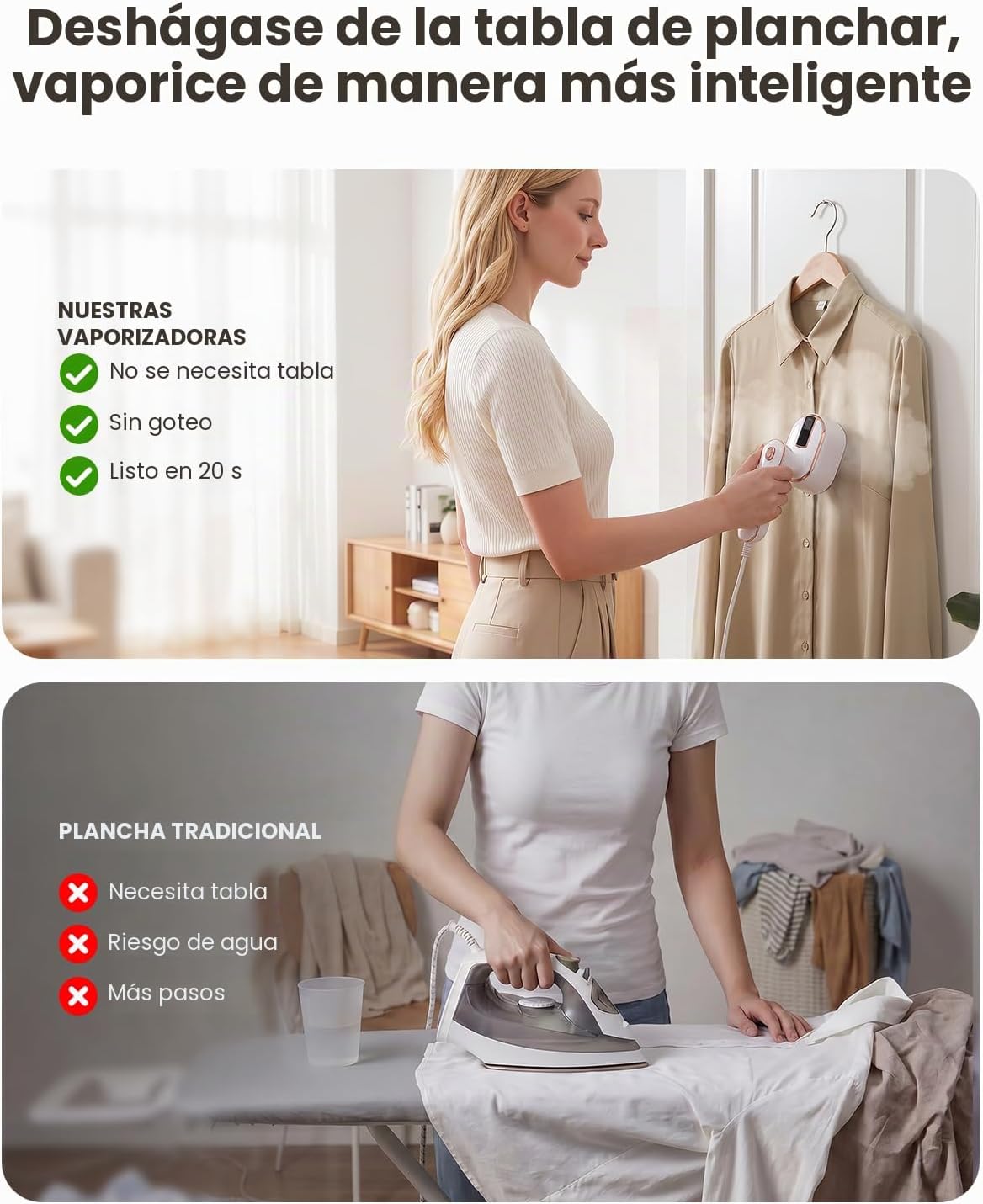 Vaporizador de hierro para ropa, vaporizador de ropa de viaje con m...