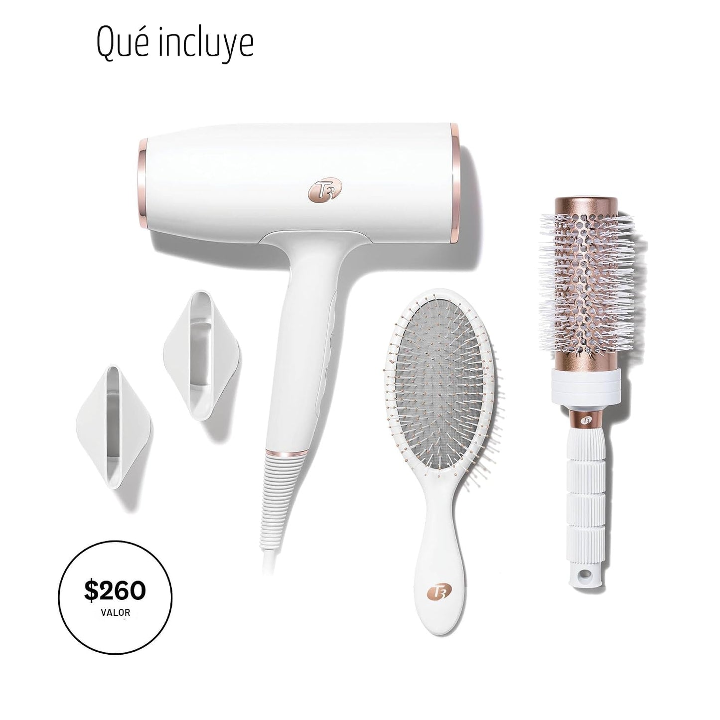T3 AireLuxe Set profesional de secador de pelo iónico y cepillo, co...
