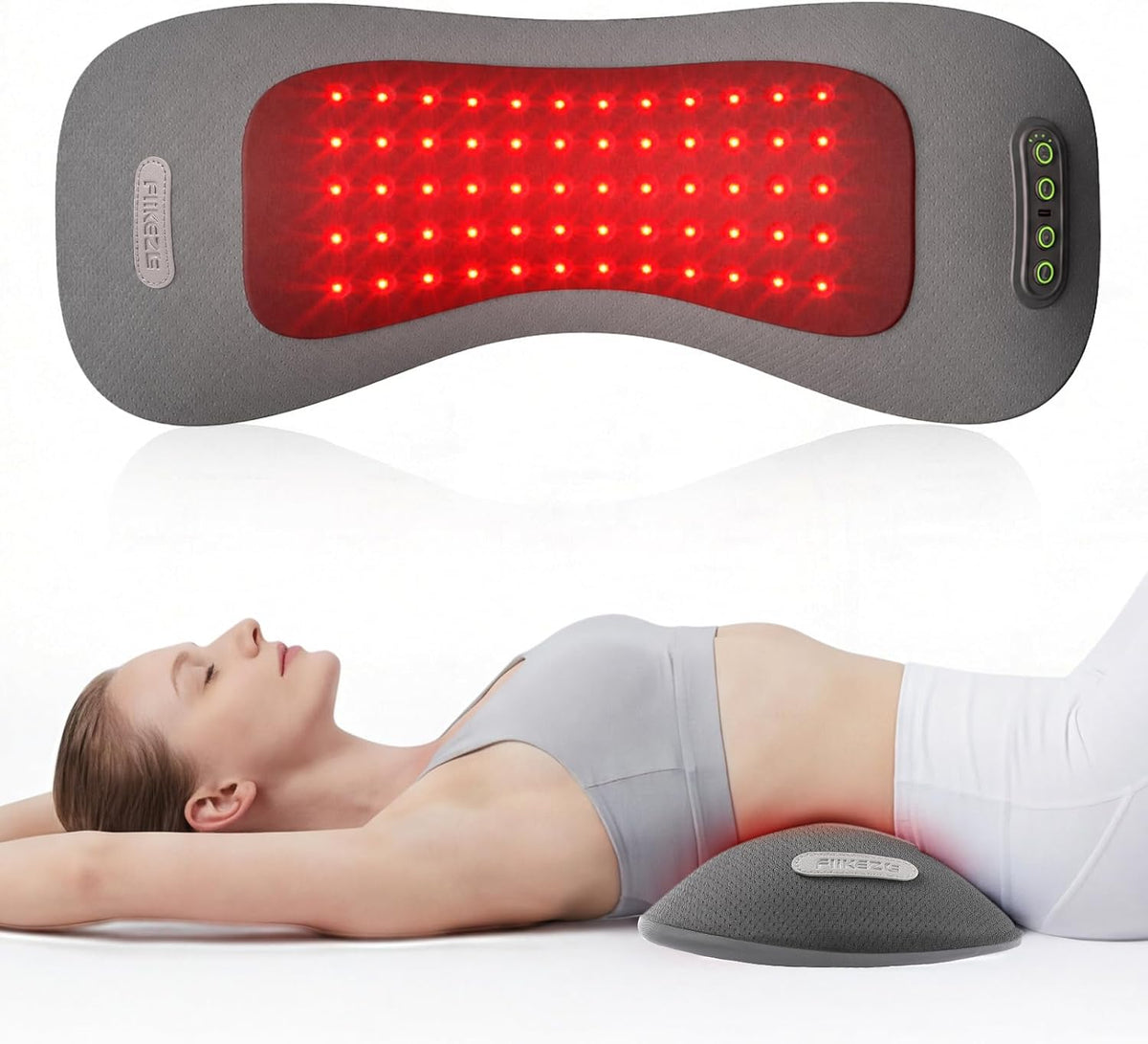 FliKEZE Masajeador lumbar 4 en 1 con luz roja 660\/850nm inalámbric...