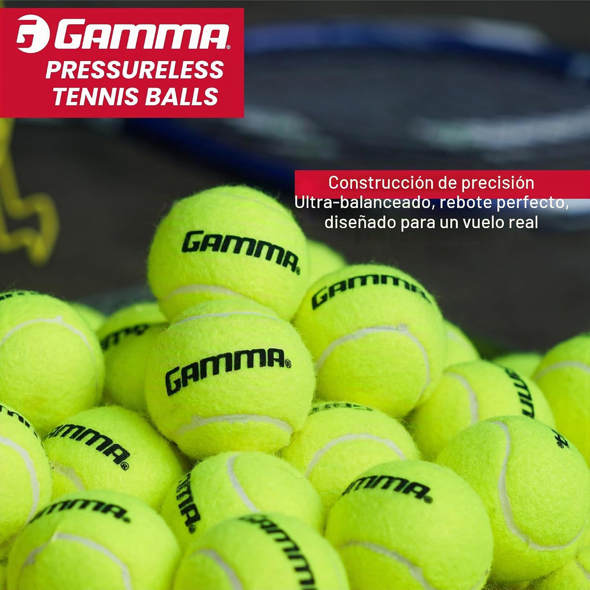 Gamma Sports Caja de pelotas de tenis sin presión - Ideal para prac...