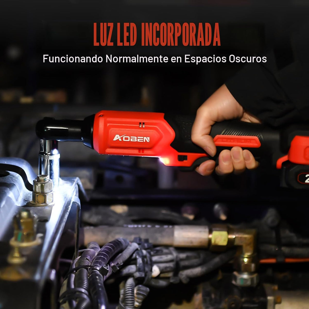 AOBEN Kit de llave de trinquete inalámbrica de 20 V, 3\/8", trinque...