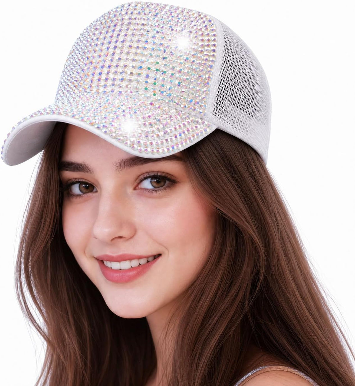 Gorra de béisbol ajustable con diamantes de imitación brillantes pa...