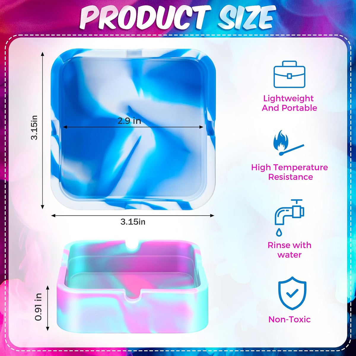 Threlaco Cenicero de silicona para cenizas, 12 unidades, colorido,...