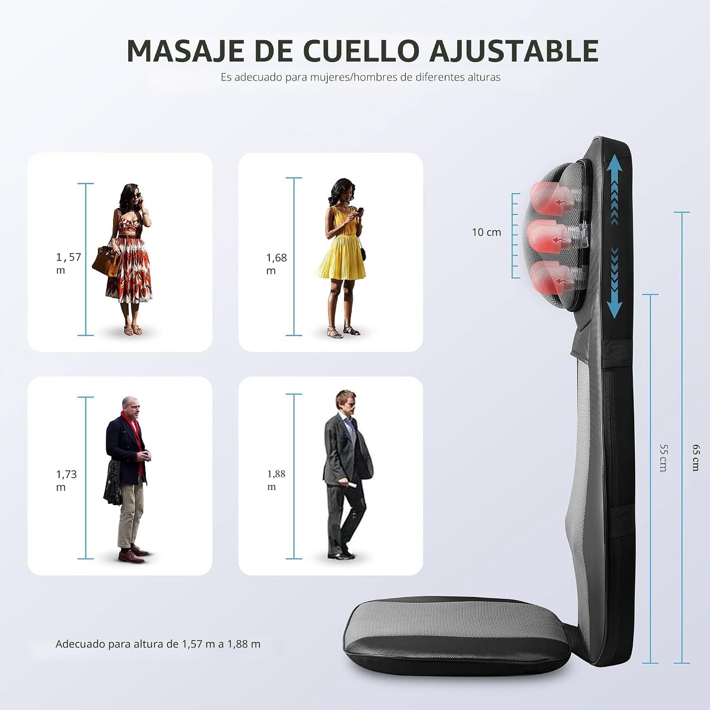 Snailax Shiatsu Masajeador de cuello y espalda con almohadilla térm...