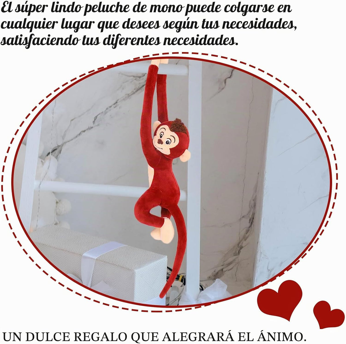 zhidiloveyou 27.6 "Monos Colgantes Animales De Peluche Lindo Mo...