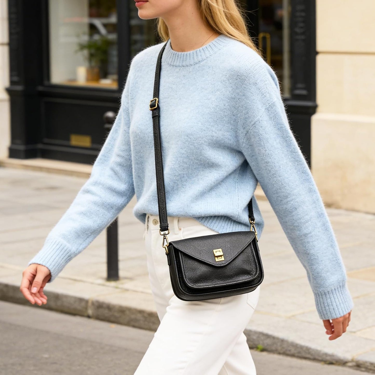 UEIRY Bolsos bandolera de cuero genuino para mujer, bolsos cruzados...