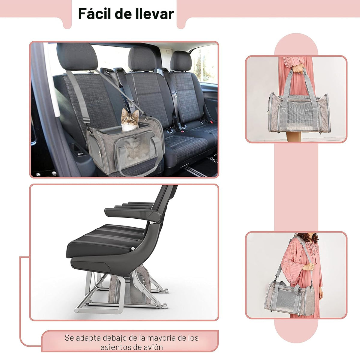 Mr. Pen - Transportador para mascotas, 17.5 x 11.2 x 11.5 pulgadas,...