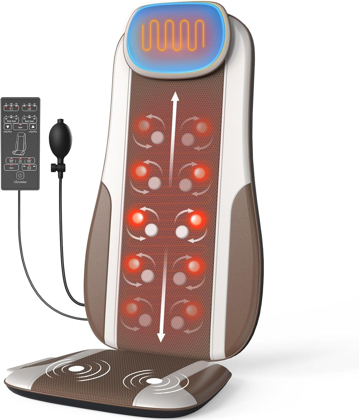 Comrelax Shiatsu Masajeador de Espalda con Calor, Cojín para Asient...
