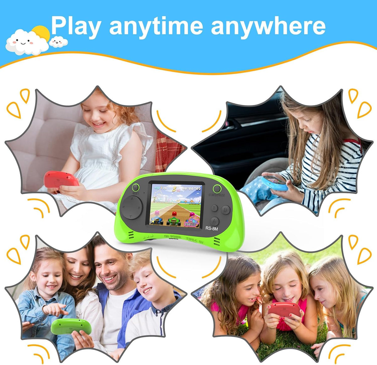 EASEGMER Reproductor de juegos de mano para niños, 220 juegos integ...