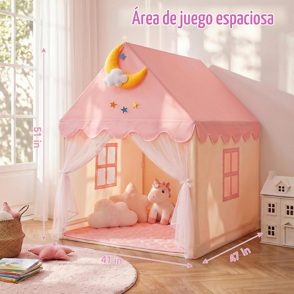GeeSound Tienda de campaña para niños para niñas en el interior: co...