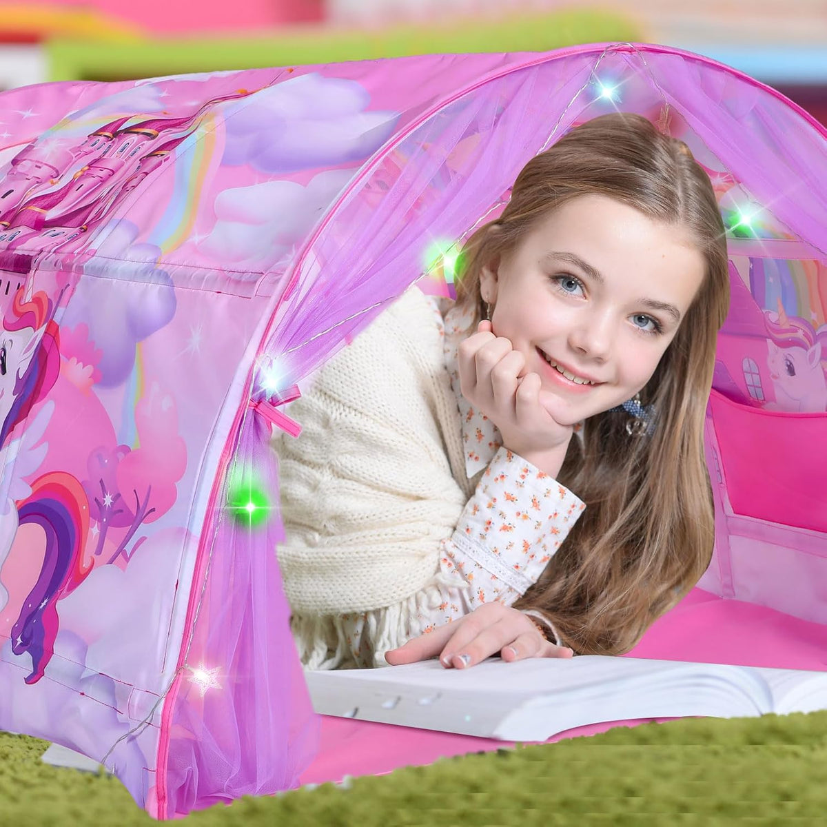 Wowangce Tienda de Campaña de Unicornio para Niños, Tienda Grande p...