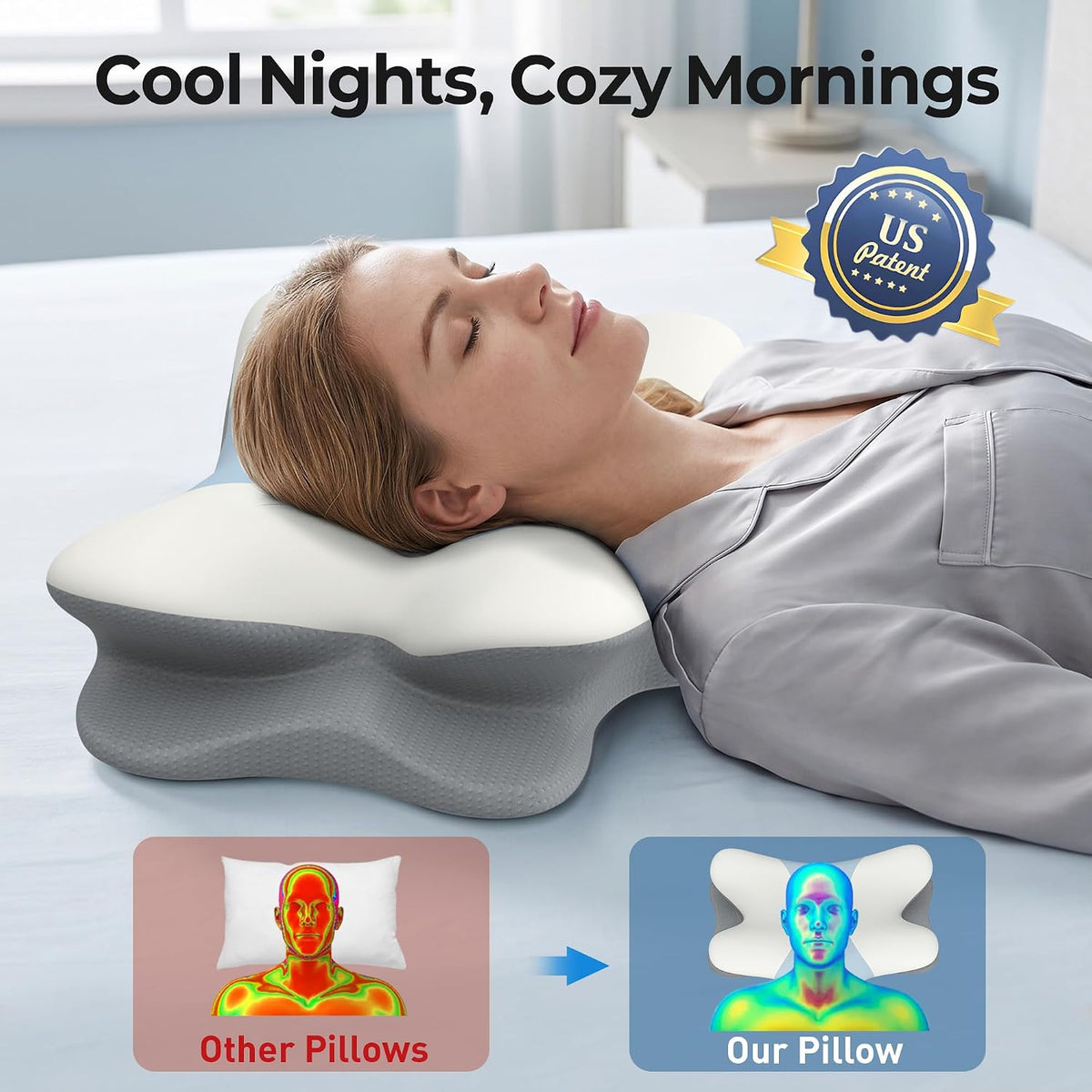 Almohada cervical para el cuello \u2013 Almohadas de espuma viscoel...