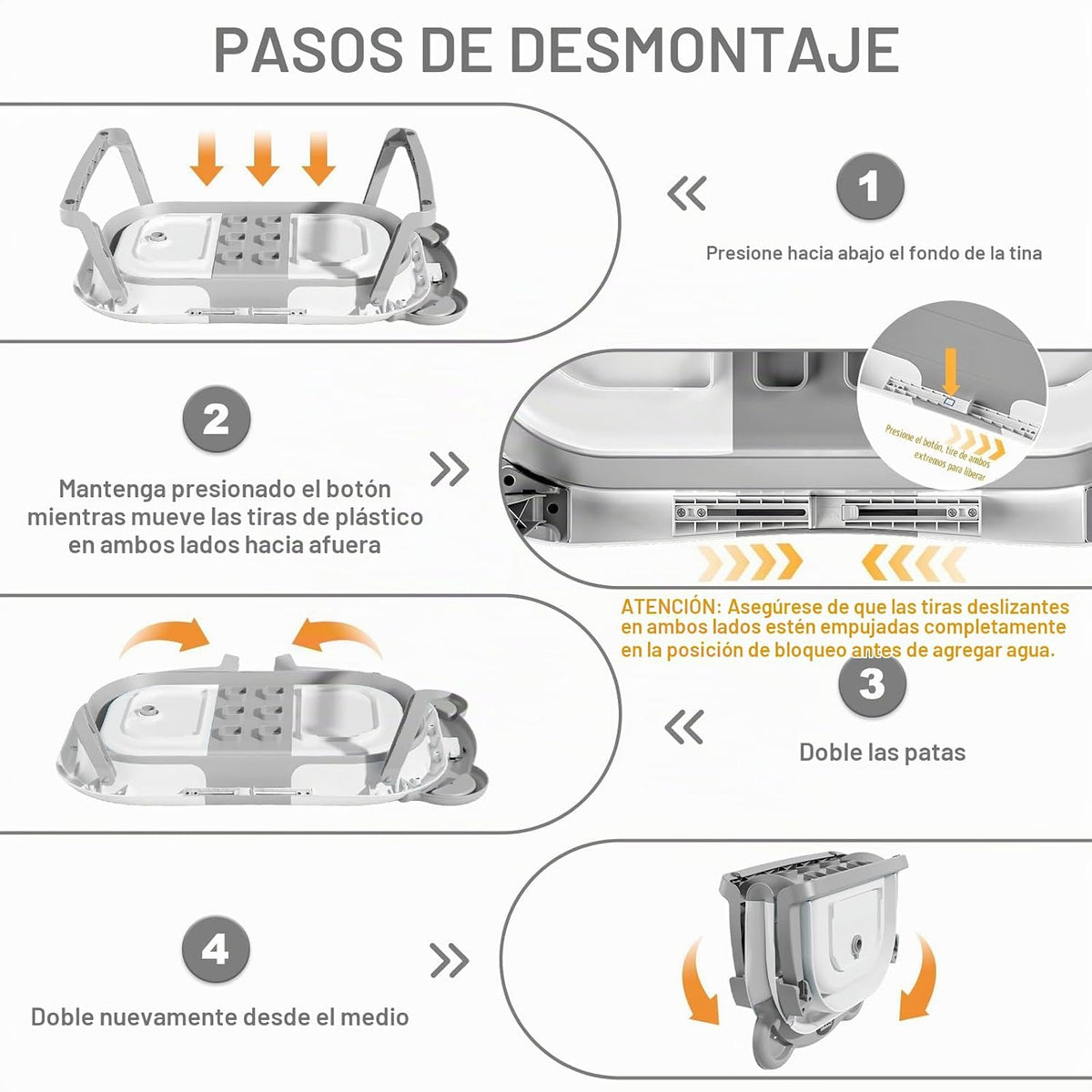 MoreFeel Bañera plegable para bebé recién nacido con termómetro y 1...
