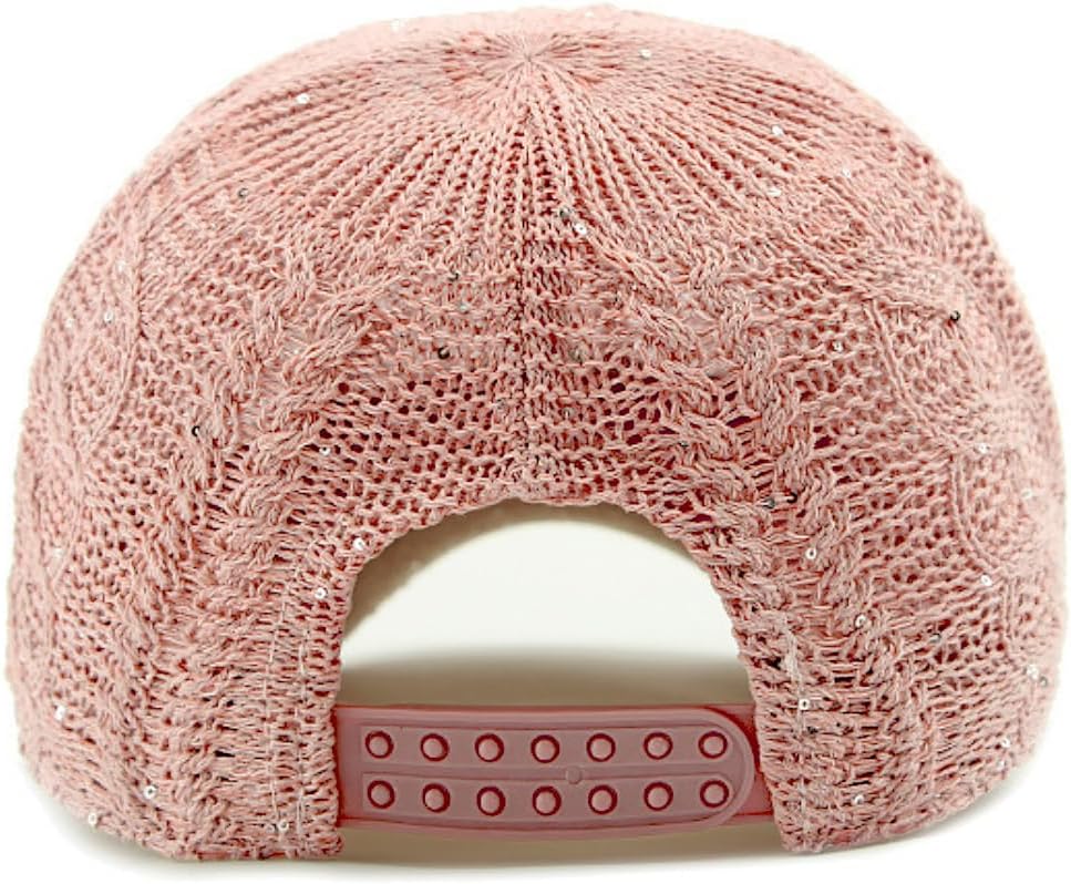 Gorra de béisbol de malla con purpurina para mujer, transpirable, a...
