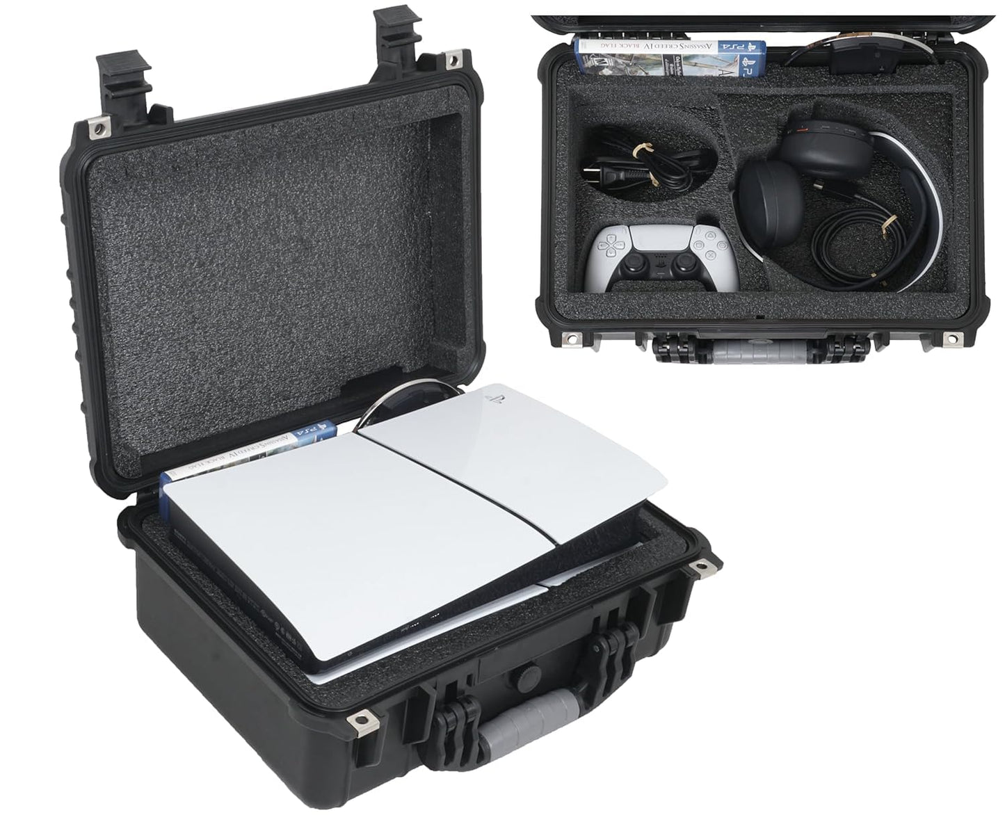 Case Club Funda impermeable para PS5 Slim, auriculares, soporte y 1...