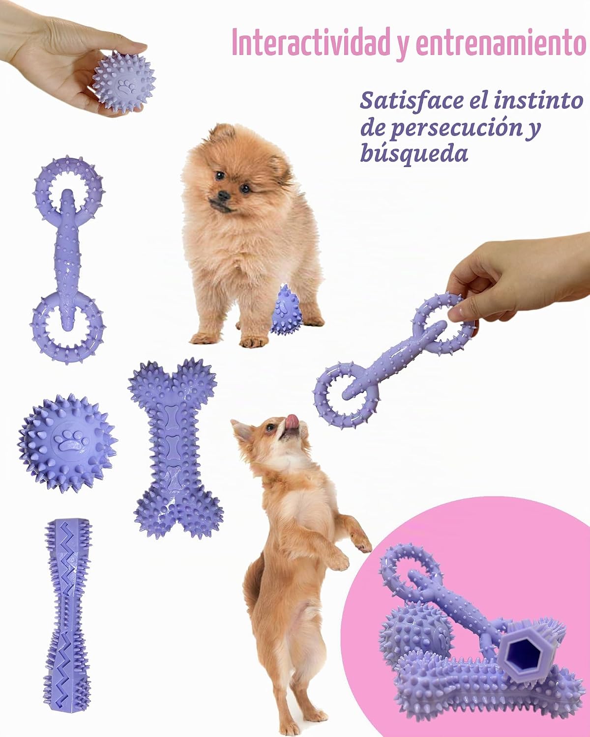 Cdyzqikm Paquete de 4 juguetes para cachorros de 2 a 8 meses, lindo...