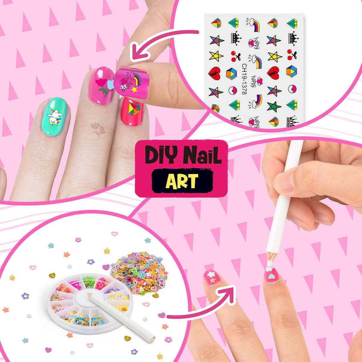 Ylovetoys Juego de esmaltes de uñas para niñas, kit de arte de uñas...