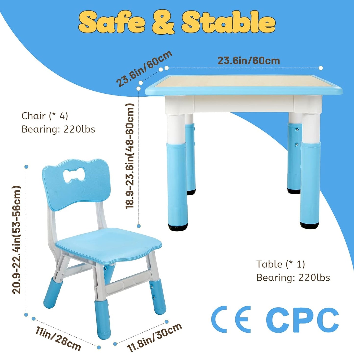 FUNLIO Juego de mesa y 2 sillas para niños, Juego de mesa y silla a...