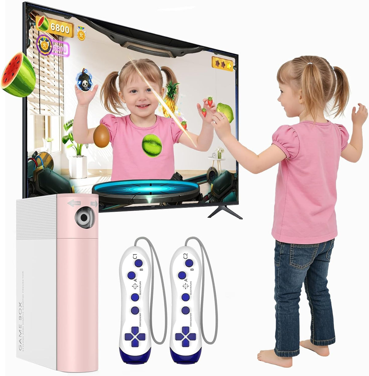 FWFX Consola de juegos AR Motion para niños - Videojuegos Plug | Re...