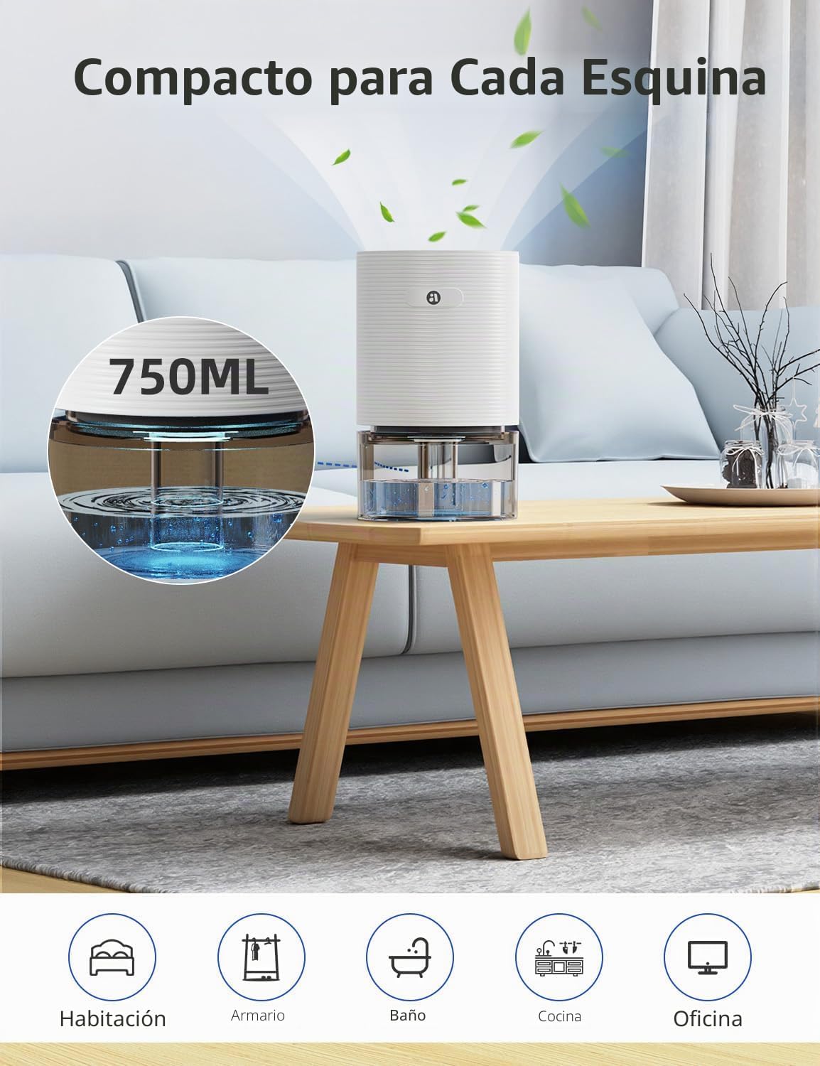 avylo Deshumidificador de 25oz para dormitorio con apagado automáti...