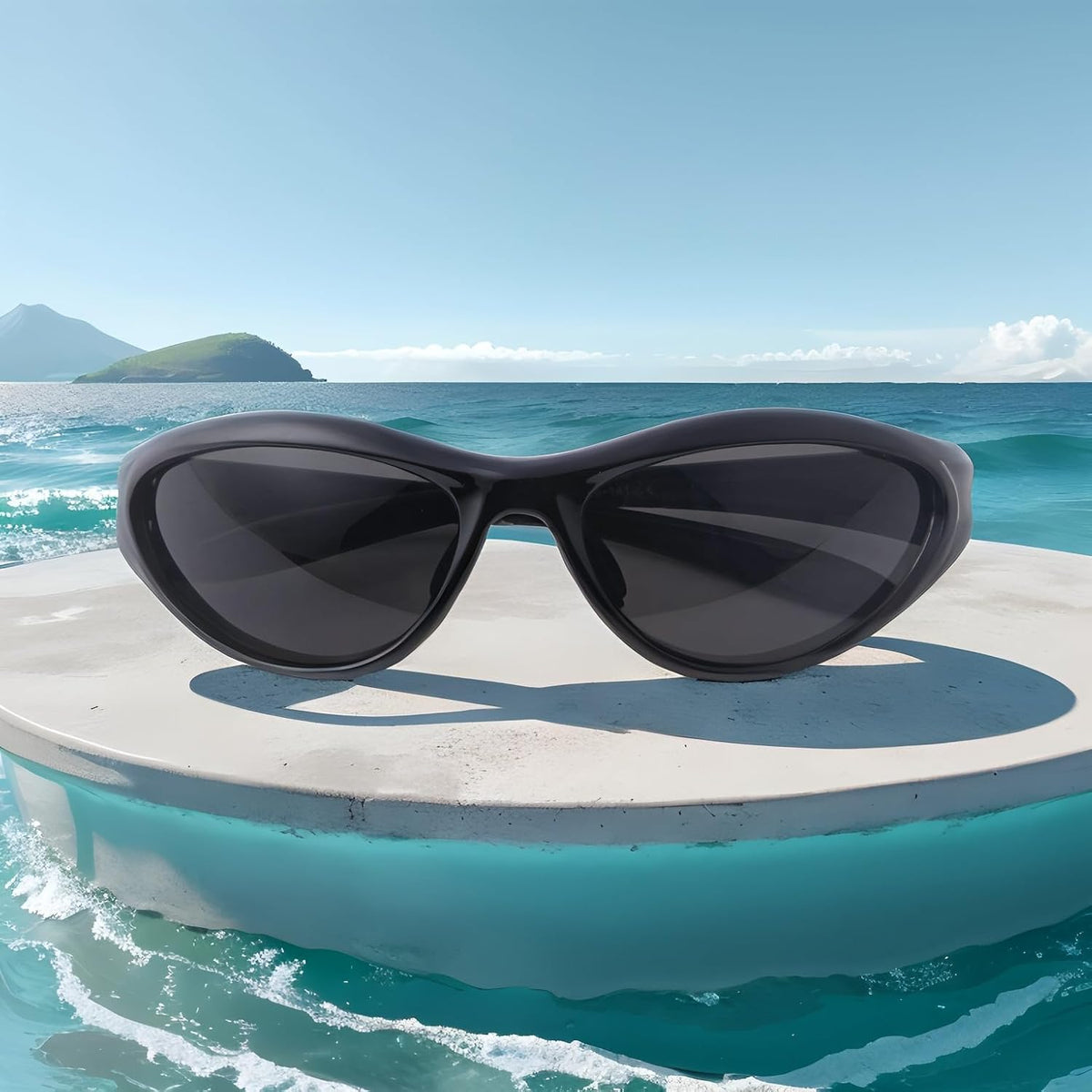 ADE WU Gafas de sol Y2K Rave de moda envolventes gafas de sol depor...
