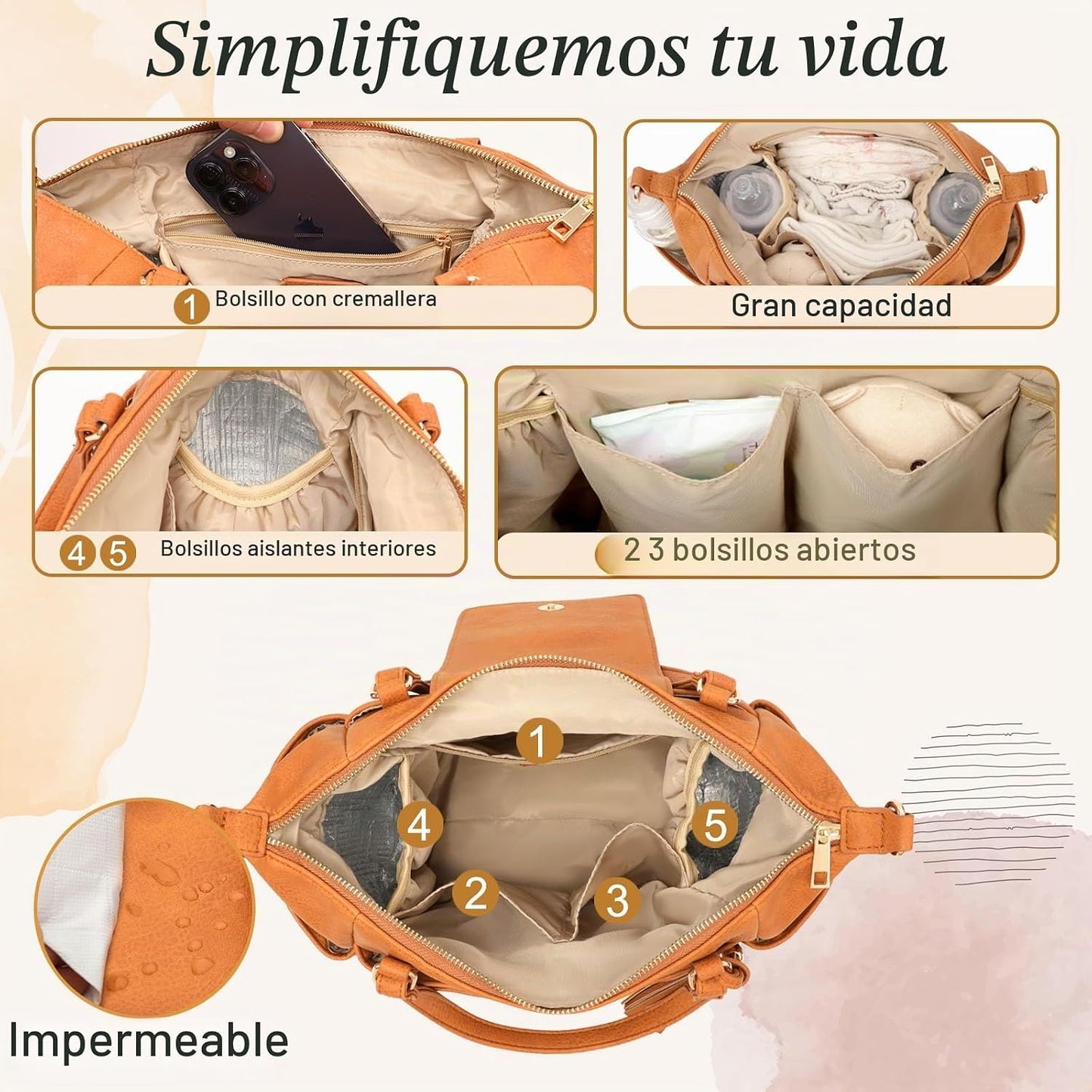 Omanmoli Bolsa de pañales pequeña,Mini bolsa de pañales, Embrague d...