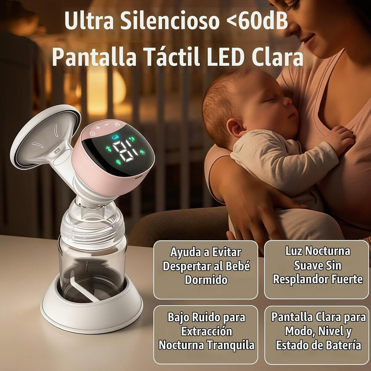 Curenoxium Extractor de leche eléctrico portátil - Bomba de lactanc...