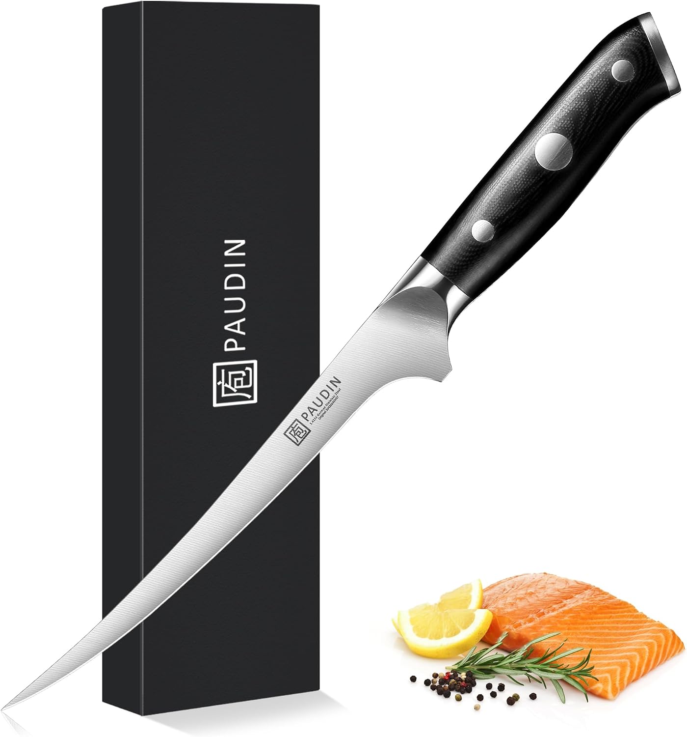 PAUDIN - Cuchillo de filetear de 7 pulgadas, cuchillo deshuesador d...