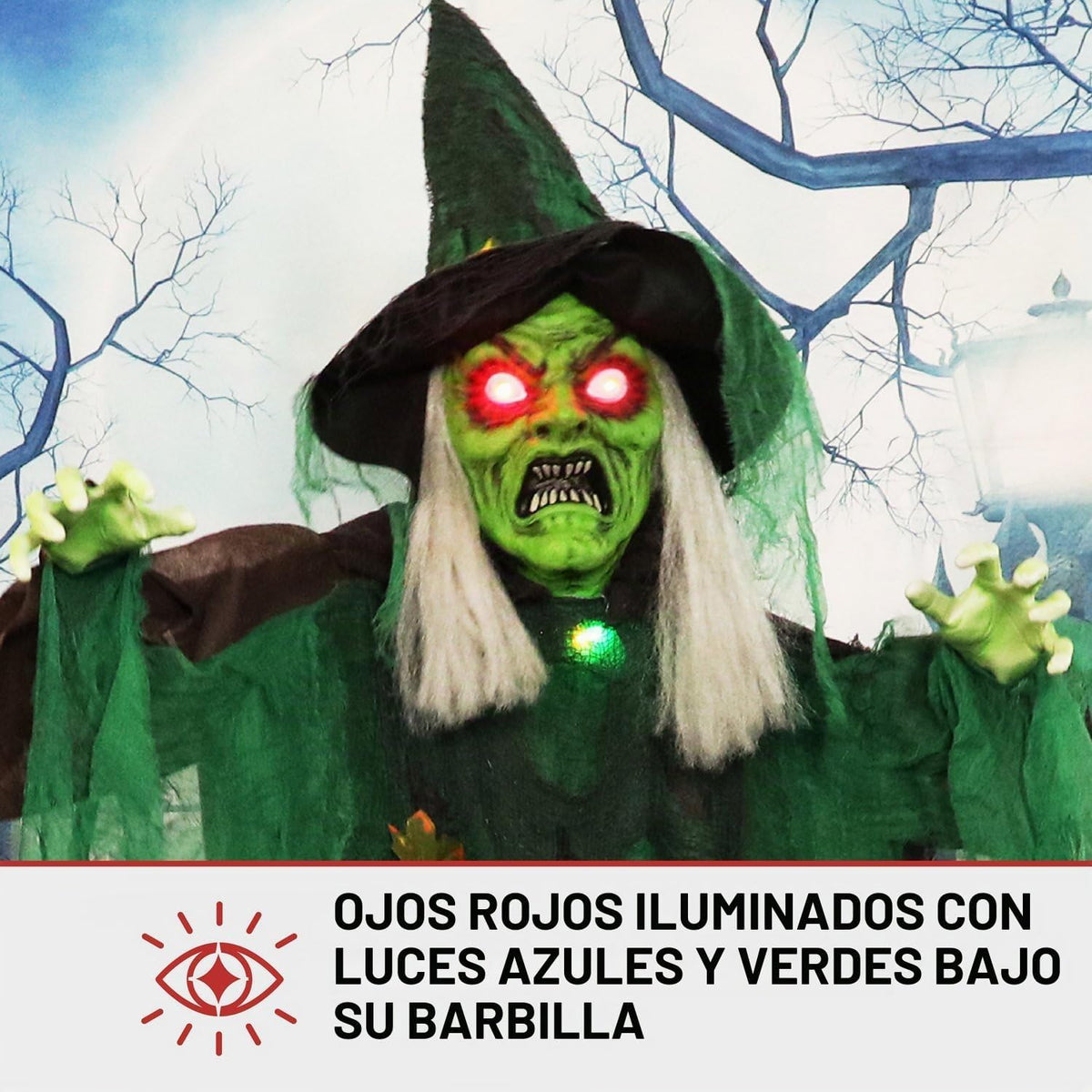 Haunted Hill Farm Bruja del bosque parlante animatrónica de Hallowe...
