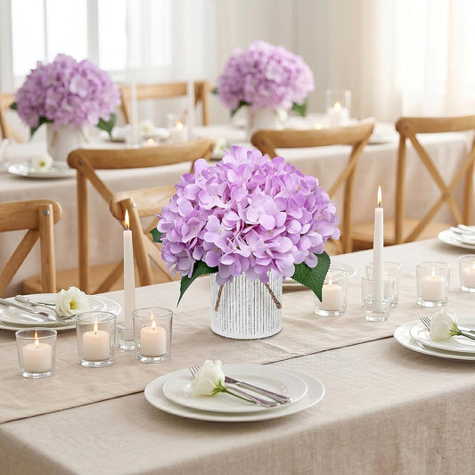 XOETCP Juego de 6 centros de mesa de flores, arreglo floral de hort...