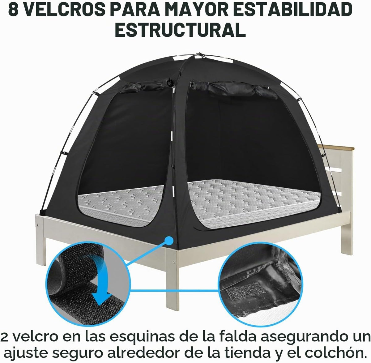 Alvantor® Tienda de campaña de cama tamaño individual, 93% opaca de...