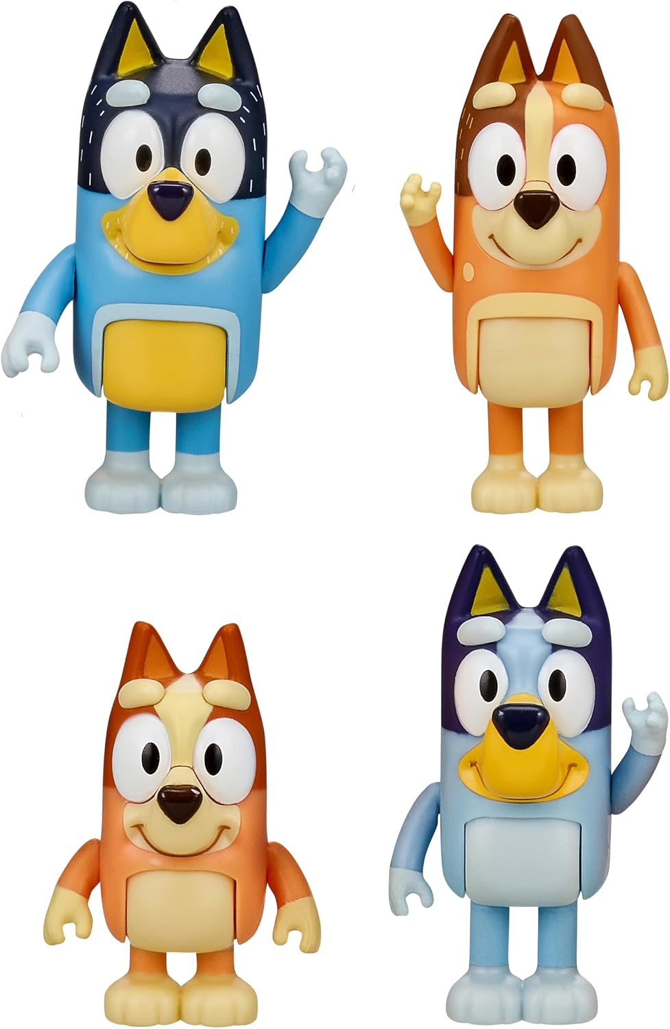 Bluey and Family - Paquete de 4 figuras de 2.5-3 pulgadas posables...