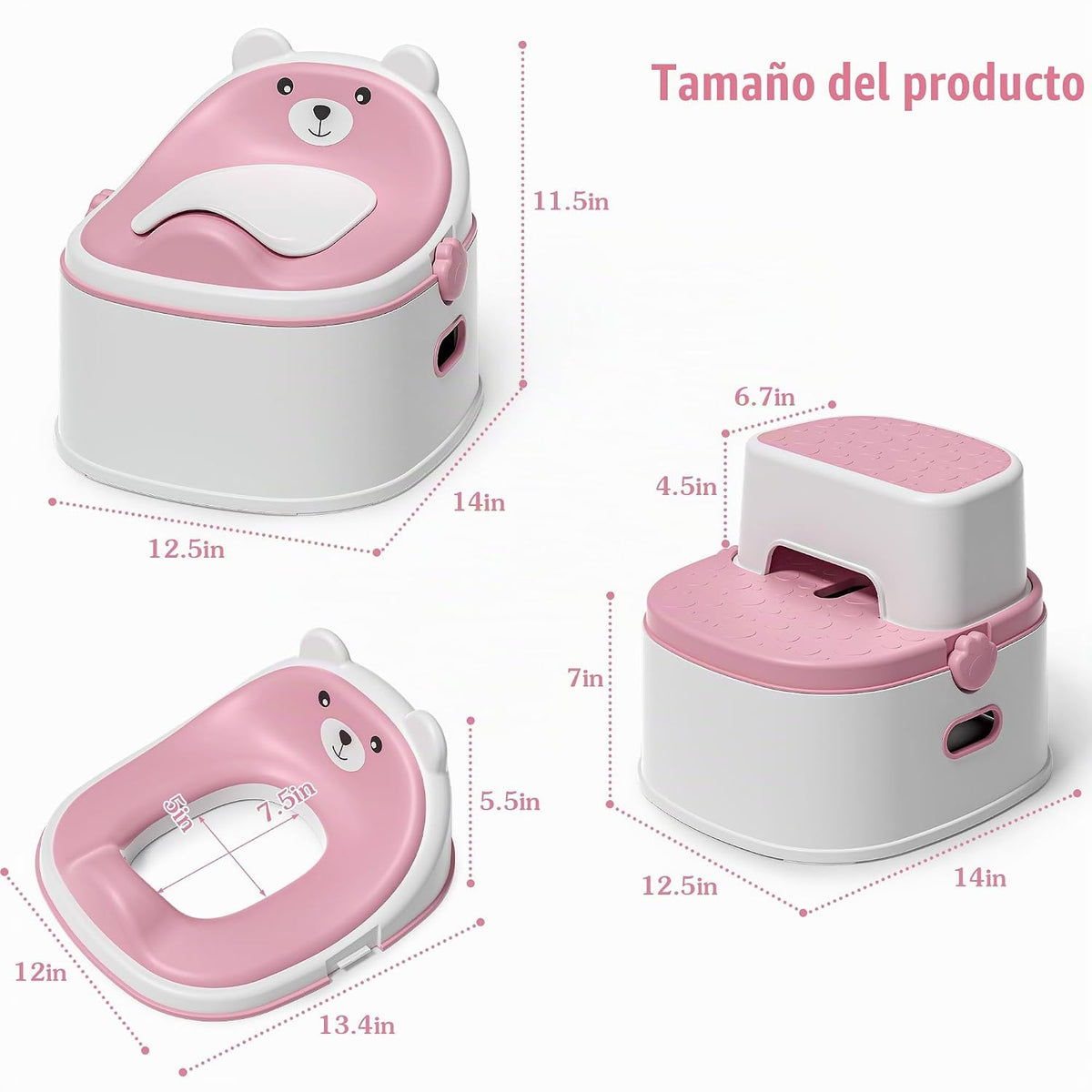 Inodoro de entrenamiento 3 en 1, orinal portátil, asiento de entren...