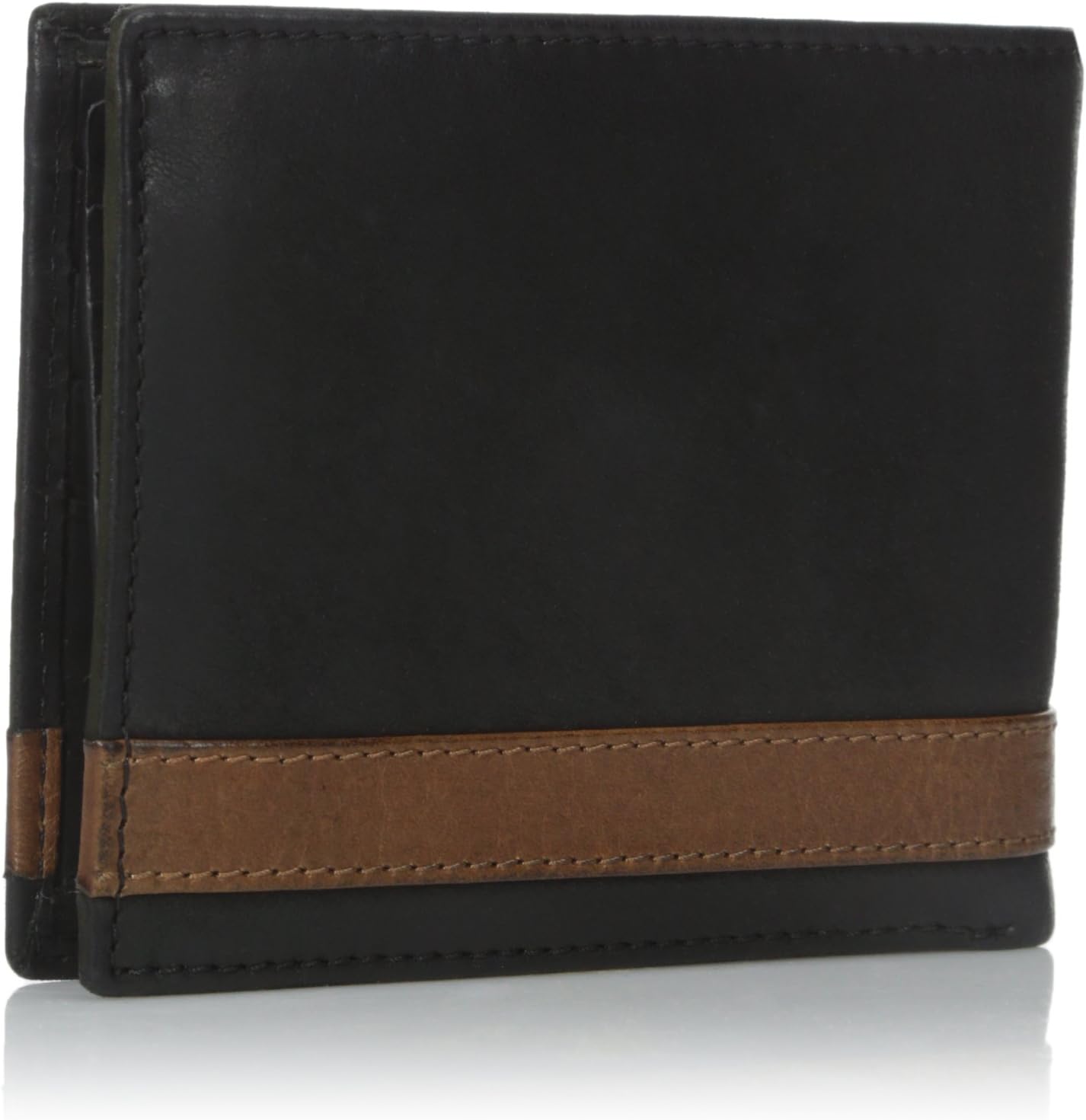 Fossil Billetera plegable de cuero para hombre con bolsillo para mo...