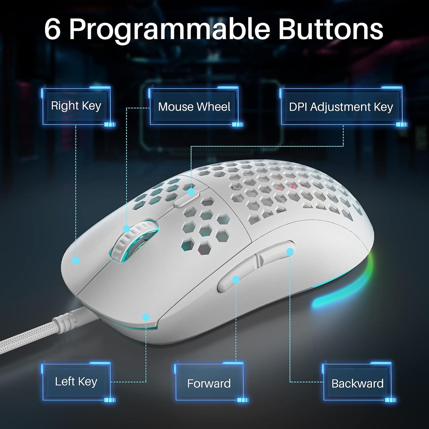 DIERYA Teclado inalámbrico para juegos T63 60% | Mouse M1SE | Retro...