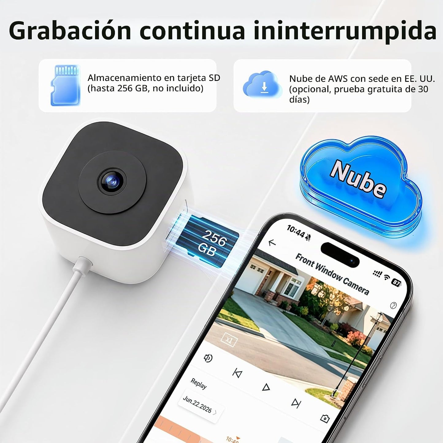 kamoviz Cámara de ventana 2K, paquete de 2 cámaras de seguridad mag...
