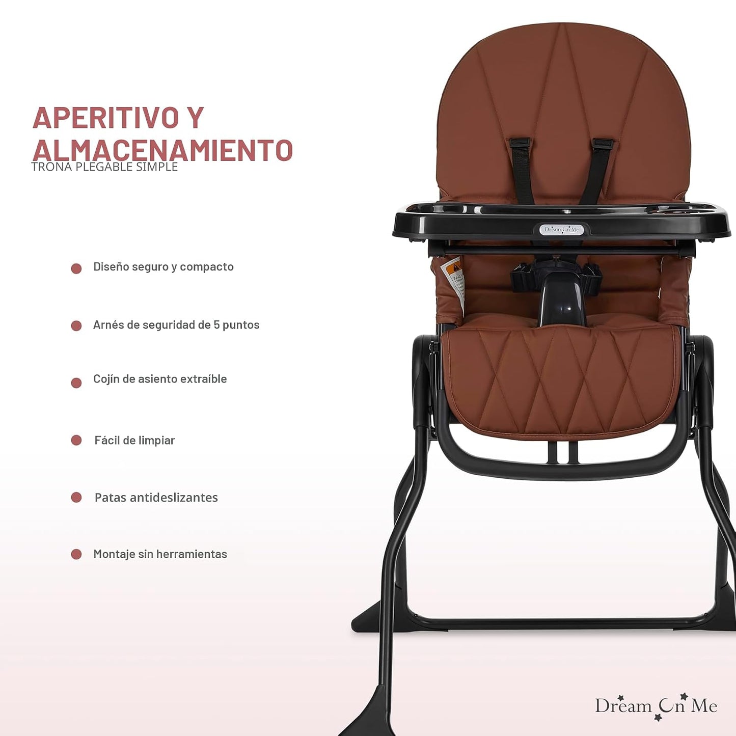 Dream On Me Silla alta para merienda y almacenamiento | Silla de al...