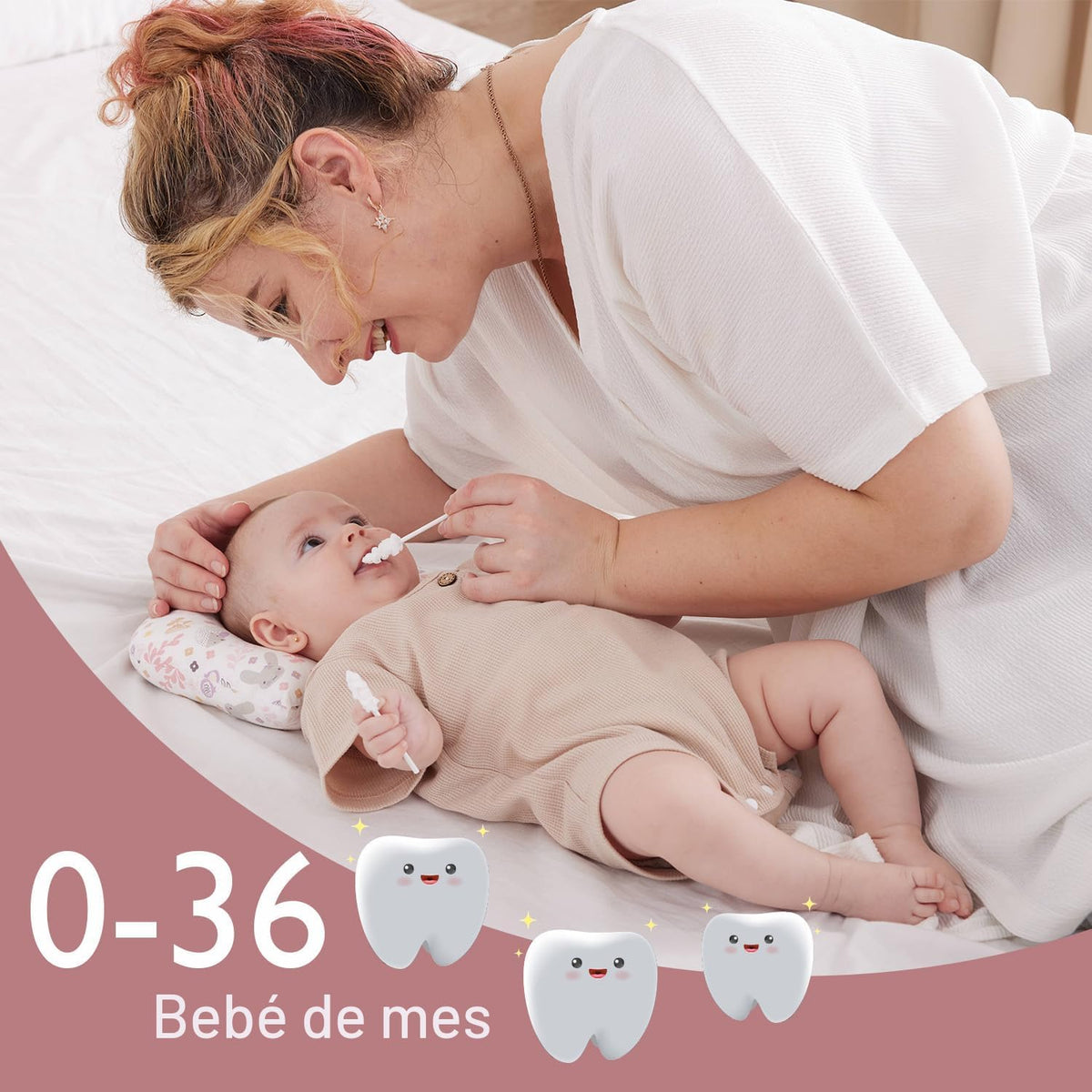 Momcozy Limpiador de Lengua de Bebé de Gasa, Cepillo de Dientes Des...