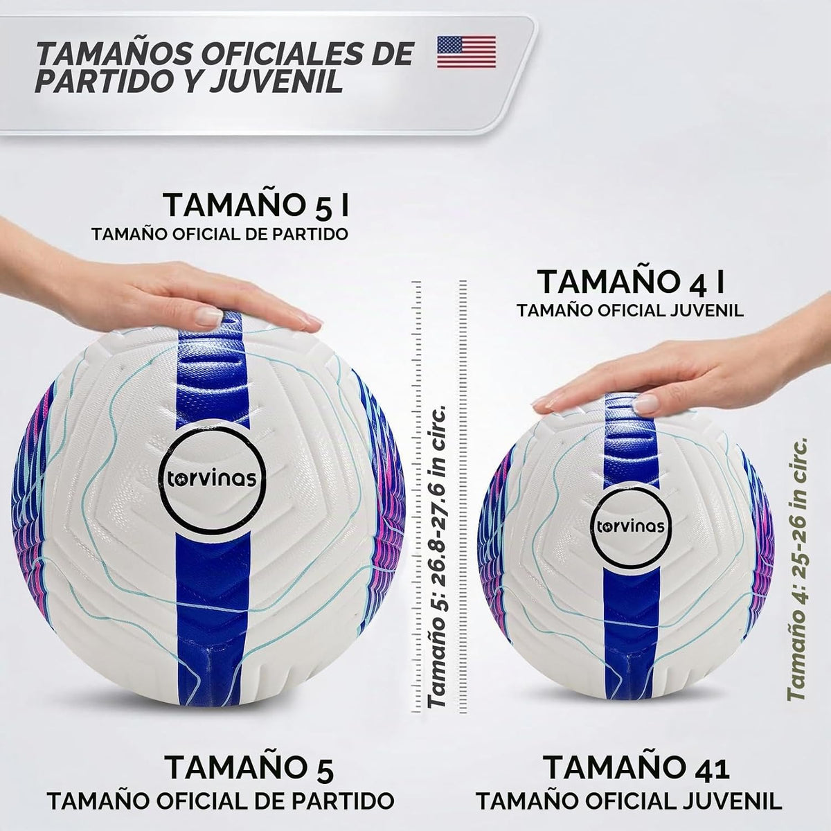 Torvinas Balón de fútbol Tamaño 5,4 \u2013 Piel sintética impermeab...